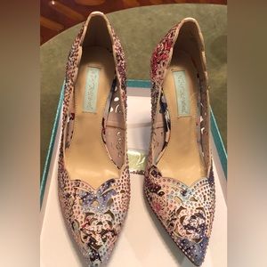 Betsy Johnson Blue Heels in Blush 4” heel